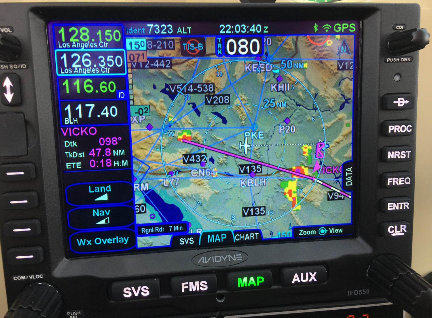Avidyne IFD550 Weather
